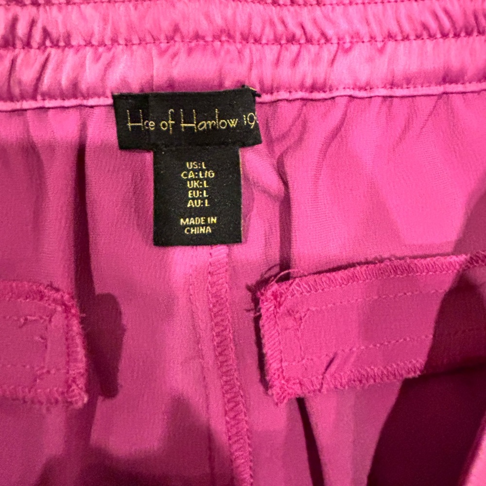 House of Harlow 1960 REVOLVE Pink Satin Crop Cami Wide Leg Pants Set Matching - Picture 5 of 15